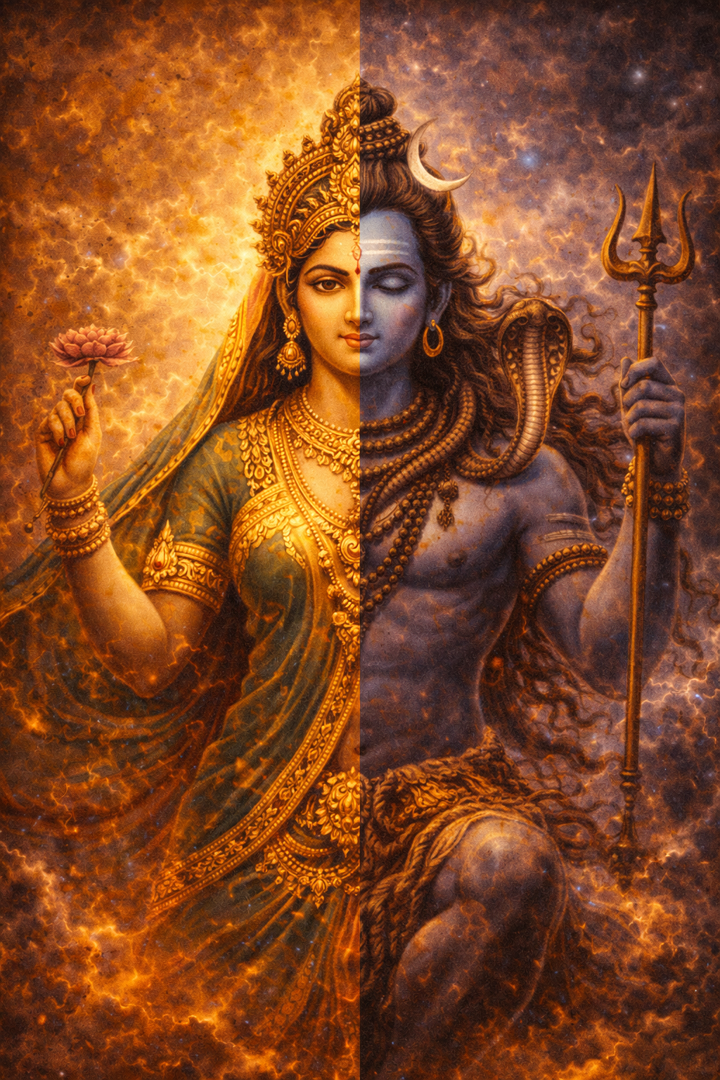 Shiv Pic HD -- Ardhanarishvara Half-Male Half-Female Form